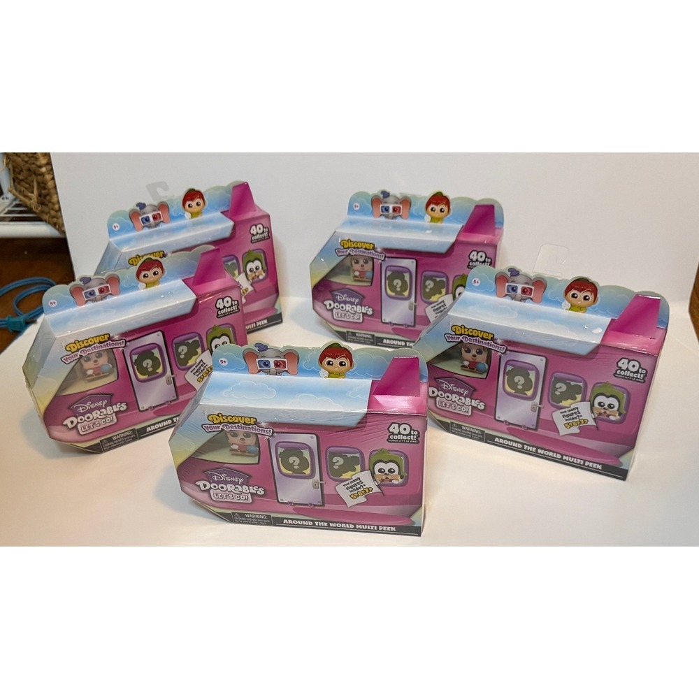 Lot Of 5 Disney Doorables Let's Go! Around the World Multi Peek Figure Pack
